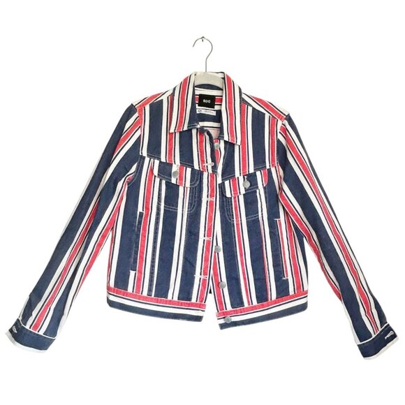 BDG by Urban Outfitters Women's Striped Jean Jacket - Sz M - Picture 1 of 7